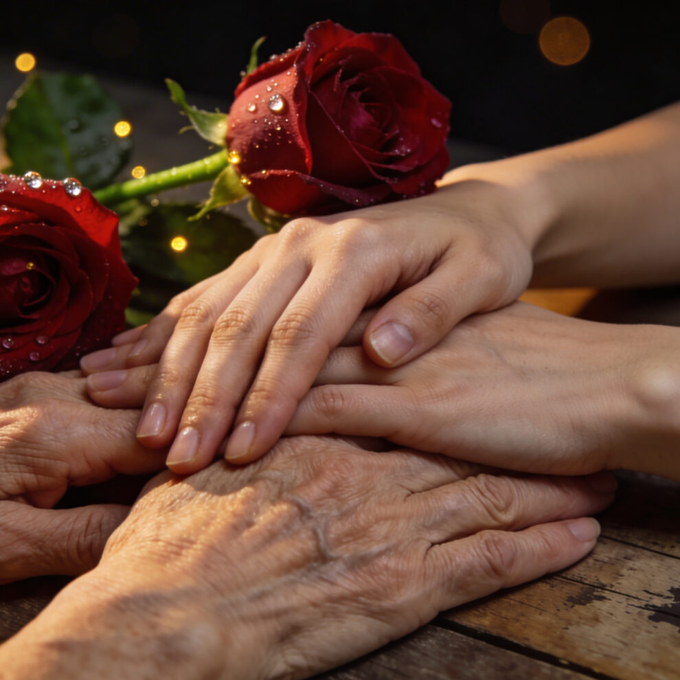 Storia della donna nella civiltà - mani di Donna con rose - 8 marzo