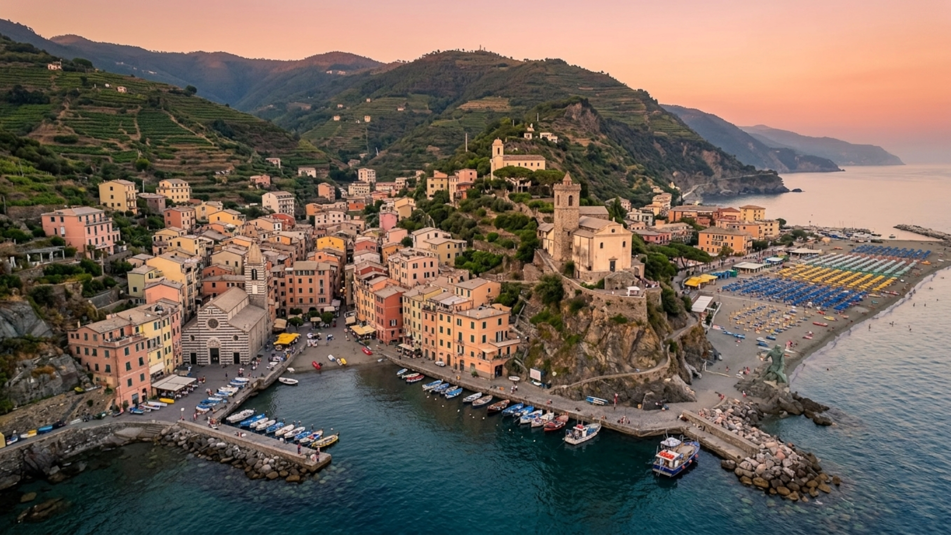 Monterosso e la spiaggia di Fegina